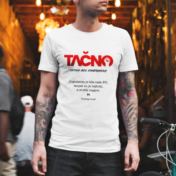 T-shirt bijela muška majica s tekstom